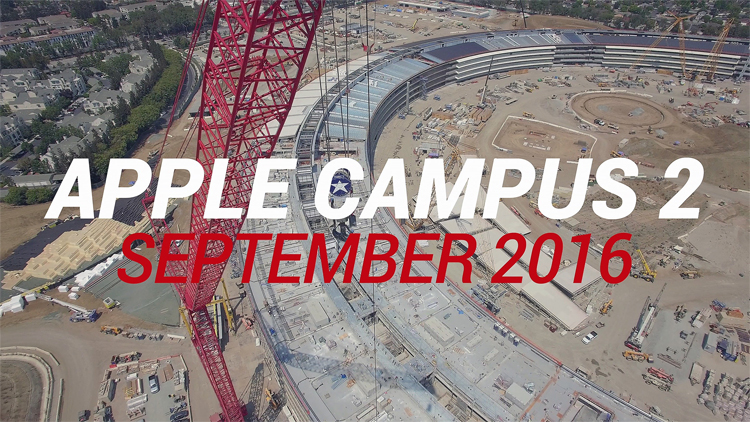 Voortgang bouw Apple Campus 2 (september 2016)
